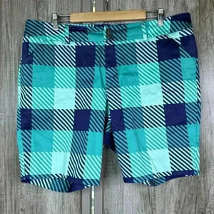 Loudmouth Golf Shorts 16 Bermuda Checkered Blue Cotton Blend